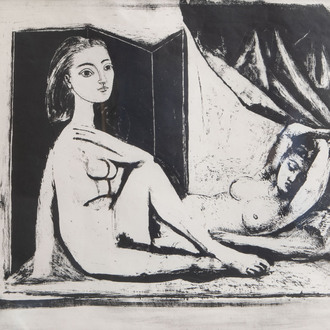 Pablo Picasso (1881-1973): 'Les deux femmes nues' (Two nude women), lithograph, state seven, 30 December 1945