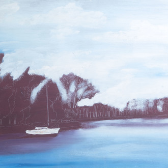 Karel van Vlaanderen (1903-1983): Evening gloom in Latem, oil on board, dated 1973