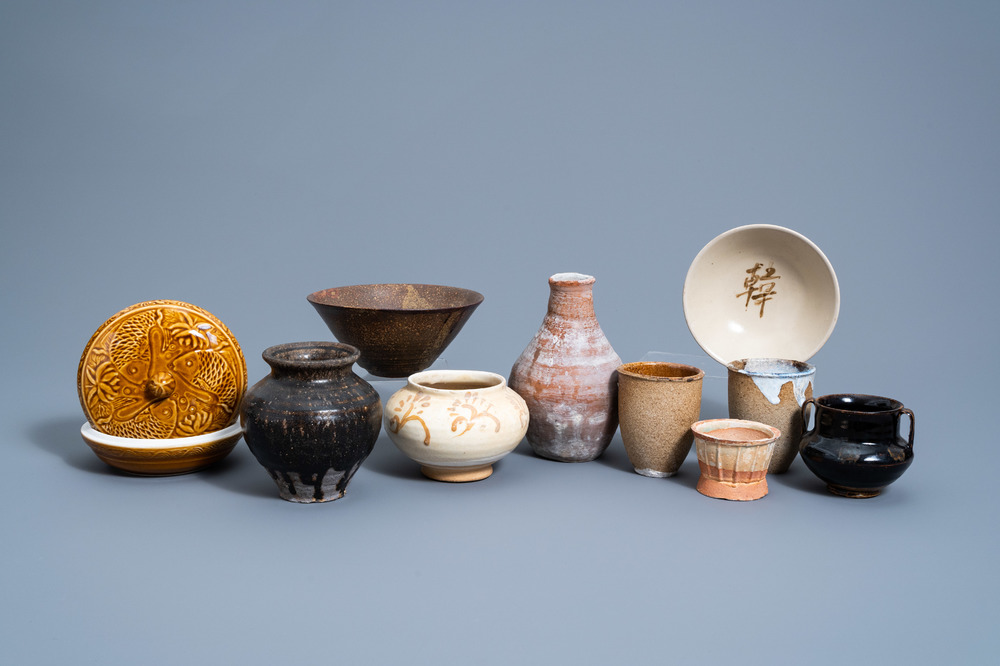 A varied collection of Asian and studio pottery, Yuan/Song and later